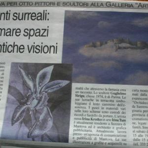 L'articolo uscito sulla VOCE DI MANTOVA per la mostra RACCONTI SURREALI