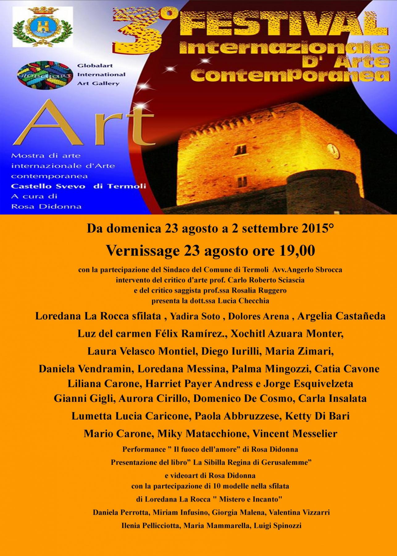 3^ Festival GLOBALARTInternationalArt” Presso il Castello Svevo di Termoli