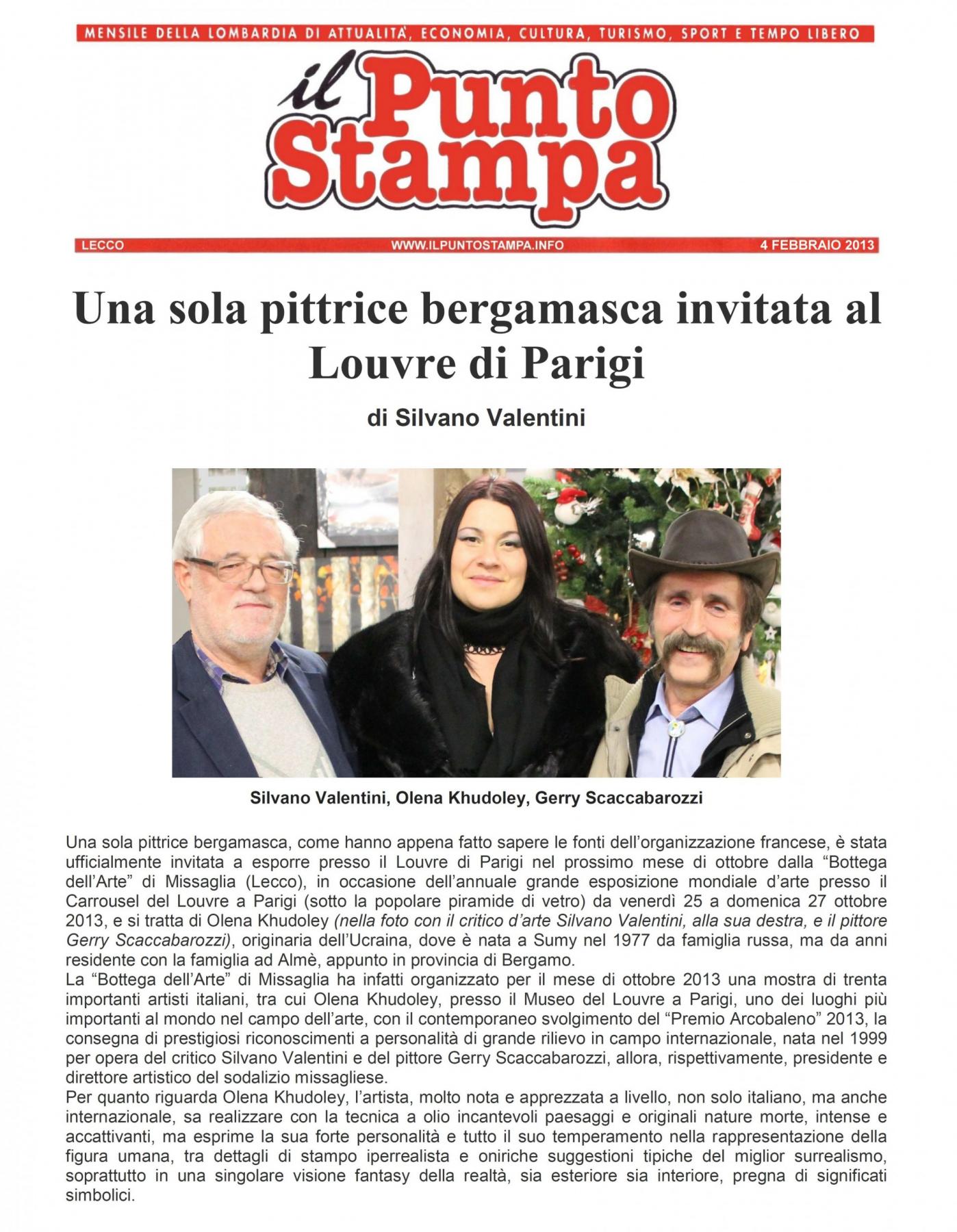 Una sola pittrice bergamasca invitata al Louvre di Parigi