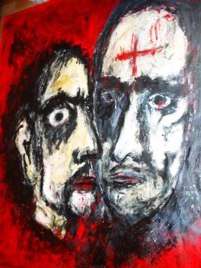 -Judas kiss-Acryl auf Tuch,160 x 160 cm,Jahr 2011