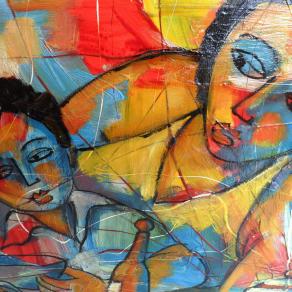 Antonio Romino (Italia) - Maternità - olio tela - 60 x 50