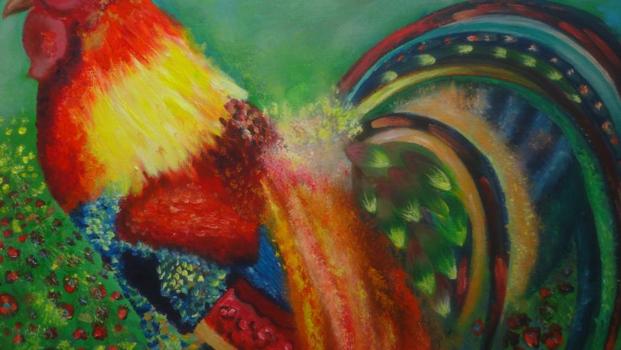 Fire rooster-close up