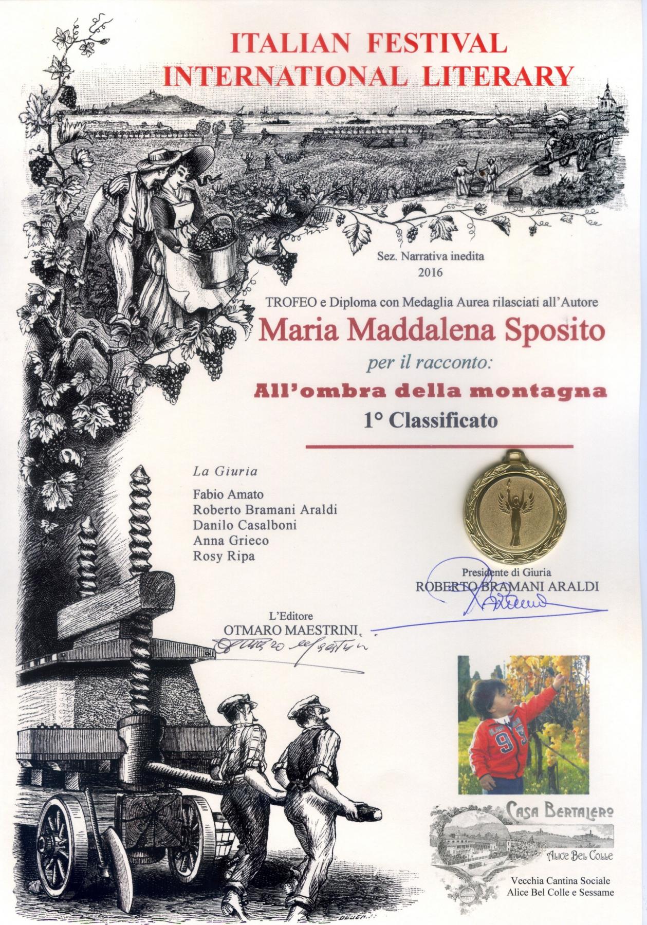 Premio  Letterario-  Sezione Narrativa inedita-