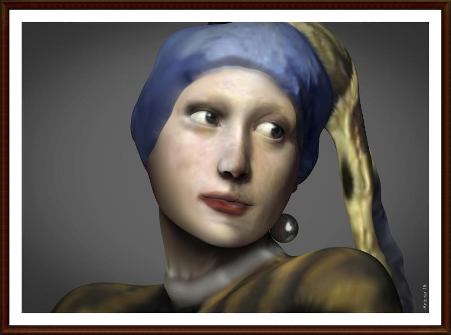 Ragazza con orecchino in 3D