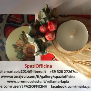 creazione ceramica natalizia con candela