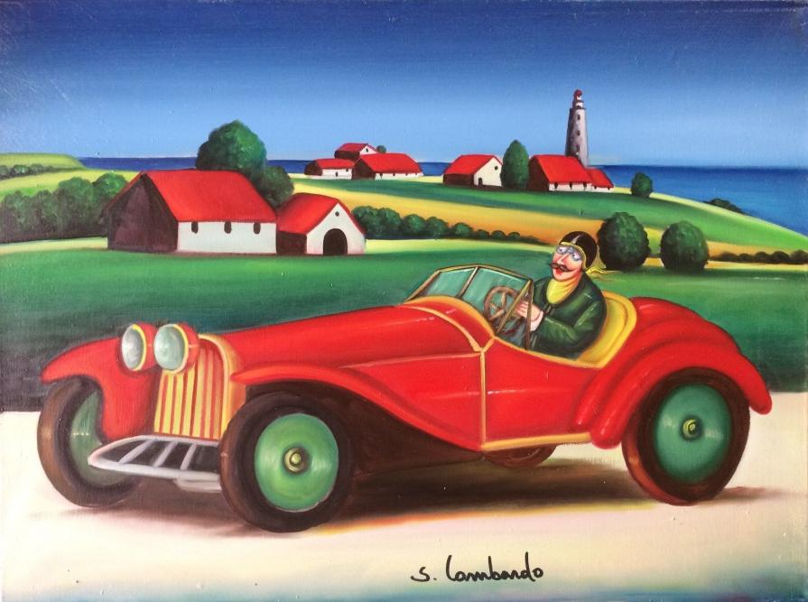 Salvo Lombardo - Al faro - olio su tela - 80 x 60