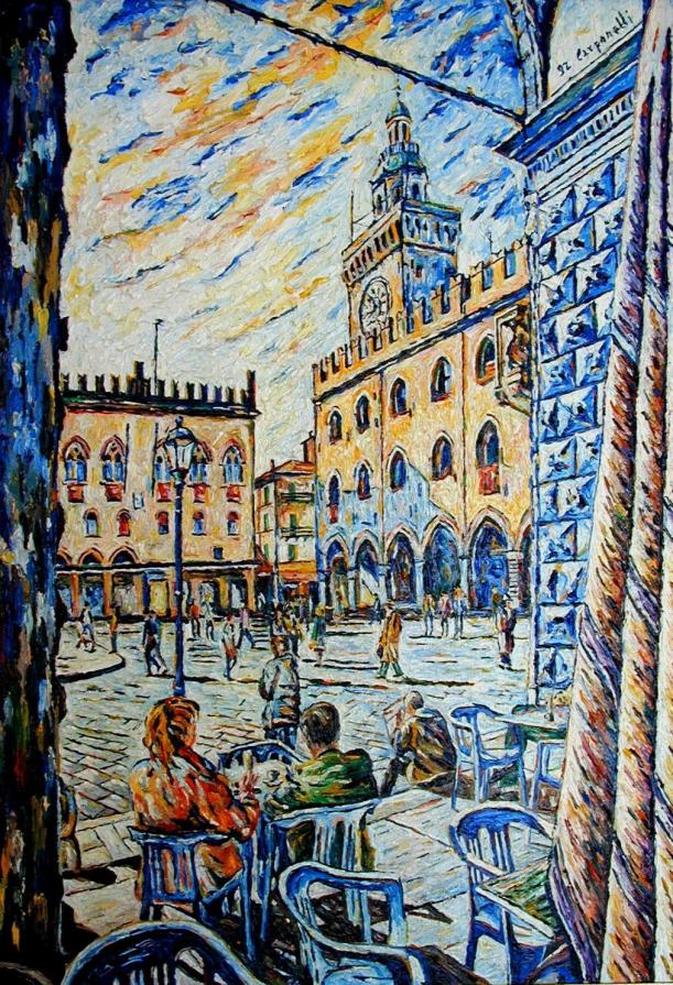 Bologna : Piazza Maggiore dal Palazzo del Podestà