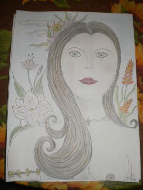 Woman with exotic flowers