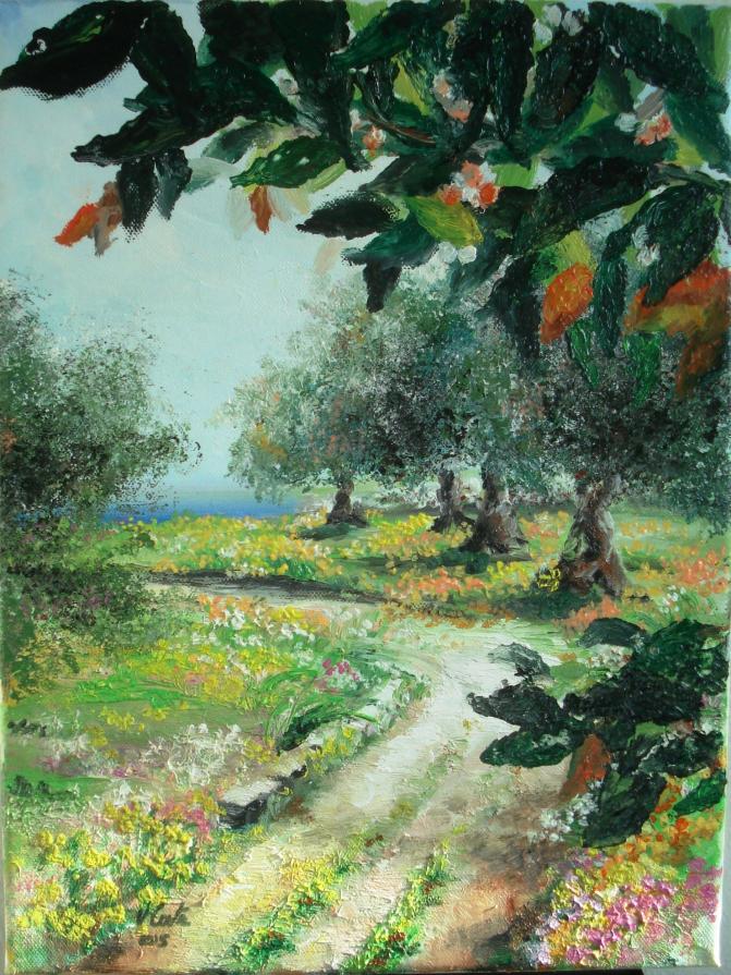 Vincenza Conte (Italia) - La mia terra - olio tela - 30 x 40