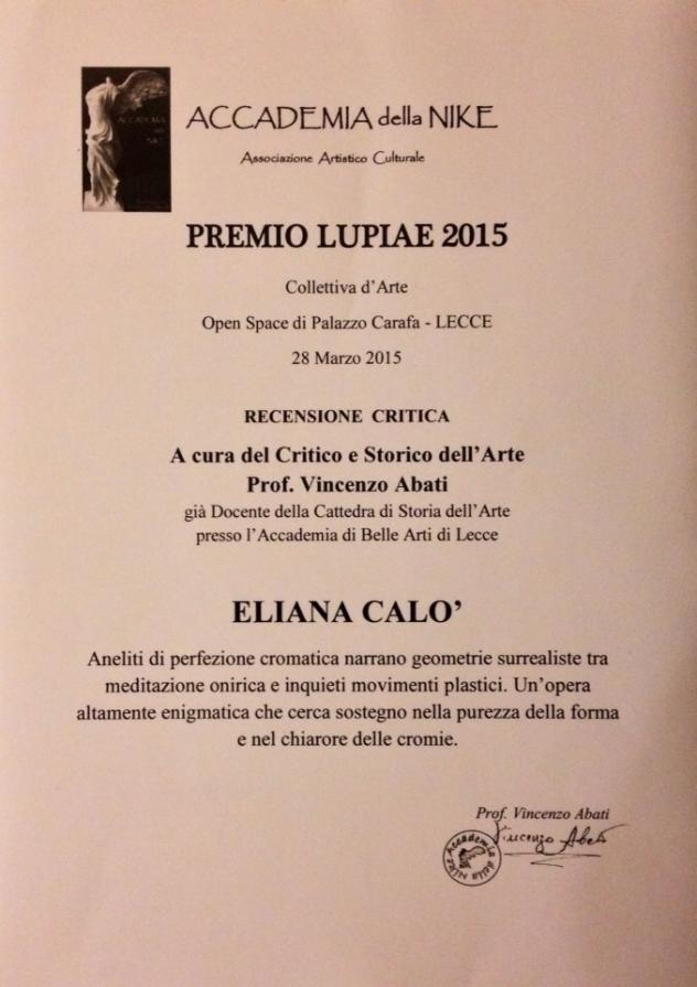 Eliana Calò - Premio Lupie 2015 - Lecce 