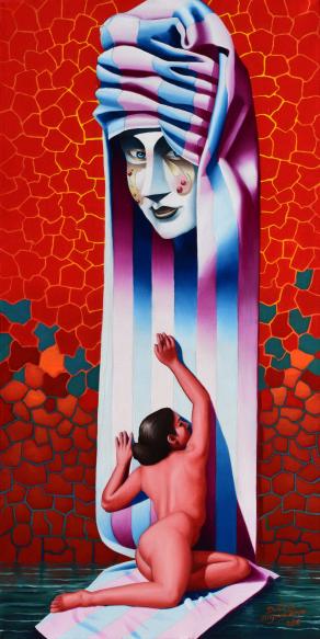 la maschera e donna nuda