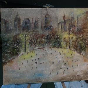 Winter slide in NYC- at the studio