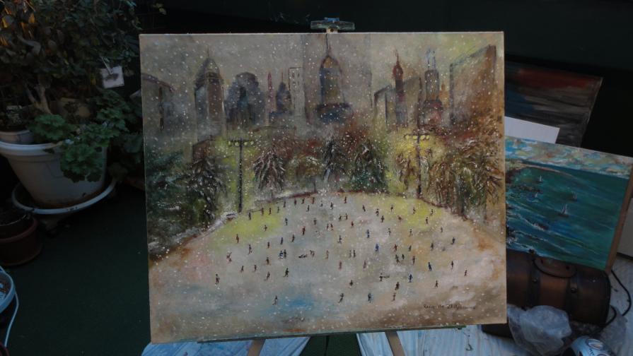 Winter slide in NYC- at the studio