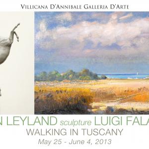 SUSAN LEYLAND sculpture LUIGI FALAI painting CAMMINANDO IN TOSCANA