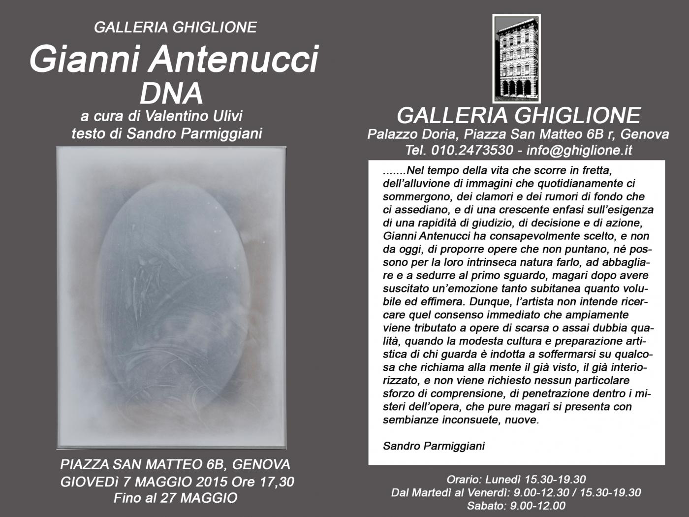 Esposizione Personale - Gianni Antenucci - DNA - 