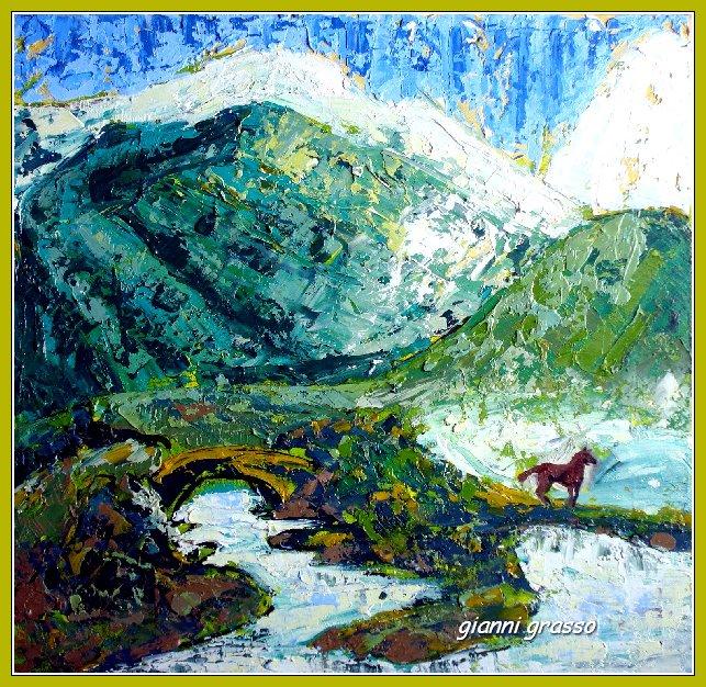 paesaggio con cavallo