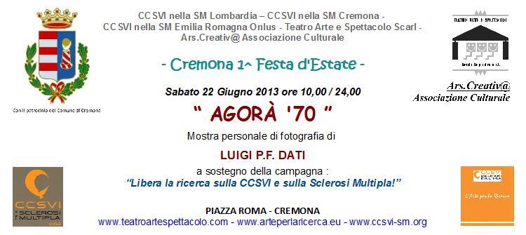 Invito Mostra personale di Luigi Dati in Piazza Roma Cremona