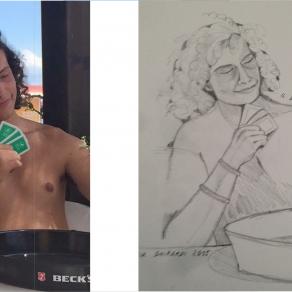 Dalla fotografia al disegno: il giocatore di briscola