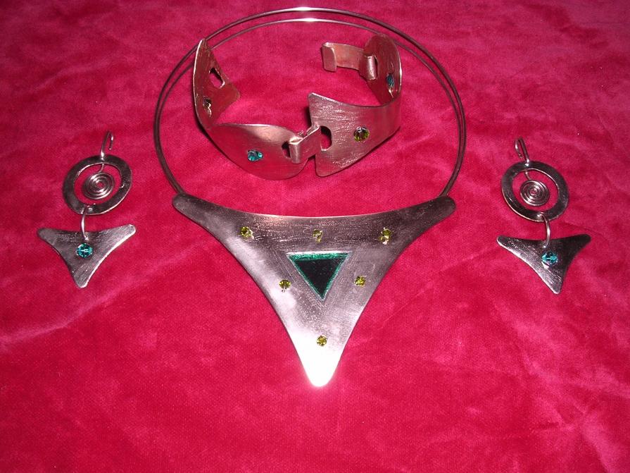 Parure in rame e swaroski