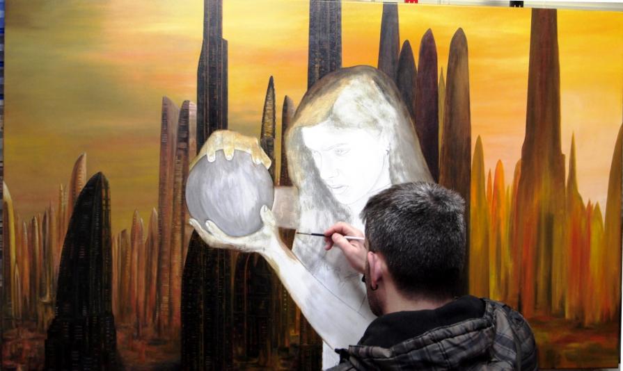 Pintura em progresso / Painting in progress  Detalhe / Detail "Premonição"