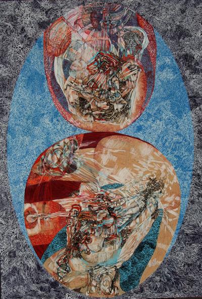 QFWFQ e Priscilla, da Ti con zero di Italo Calvino, tecnica mista,