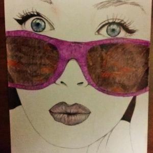 N 61 Biro nera fucsia viola azzurra rossa