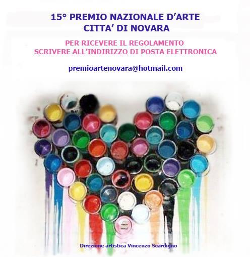 SAVE THE DATE: IL  20 NOVEMBRE 2015 SCADONO LE ISCRIZIONI  DEL 15° PREMIO NAZIONALE D’ARTE CITTA’ DI NOVARA