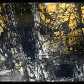 UNTITLED_-ink and gold on a metal stand     103x79 cm Anthonio Civitarese -2011