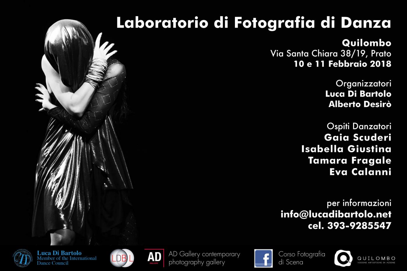 Laboratorio di fotografia di danza - Prato 10-11 febbraio 2018 - Spazio Quilombo