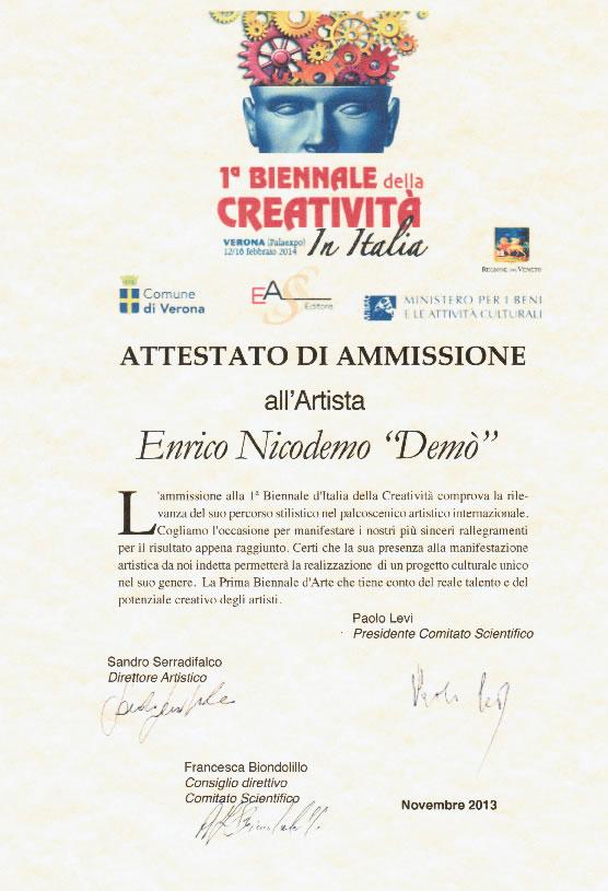 FIRST BIENNIAL OF CREATIVITY 'IN VERONA