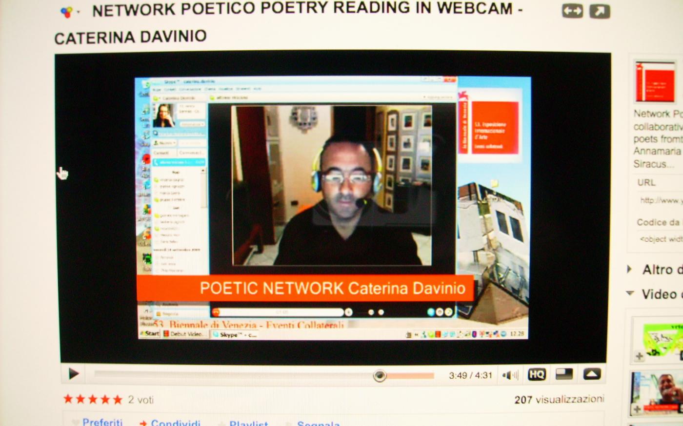 Net-Poetry Reading in Web Cam alla 53 Biennale di Venezia -San Servolo