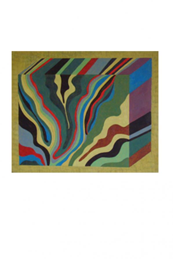 Parallelepipedo di fuoco  olio e matita su tela   50x60  1998