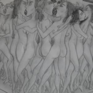 Incontro Internazionale di Piccolette - Orgia di piccolette nella piscina vuota (sezionata) - (particolare)