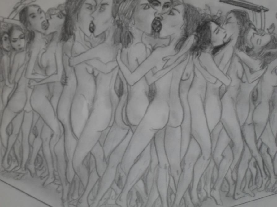 Incontro Internazionale di Piccolette - Orgia di piccolette nella piscina vuota (sezionata) - (particolare)