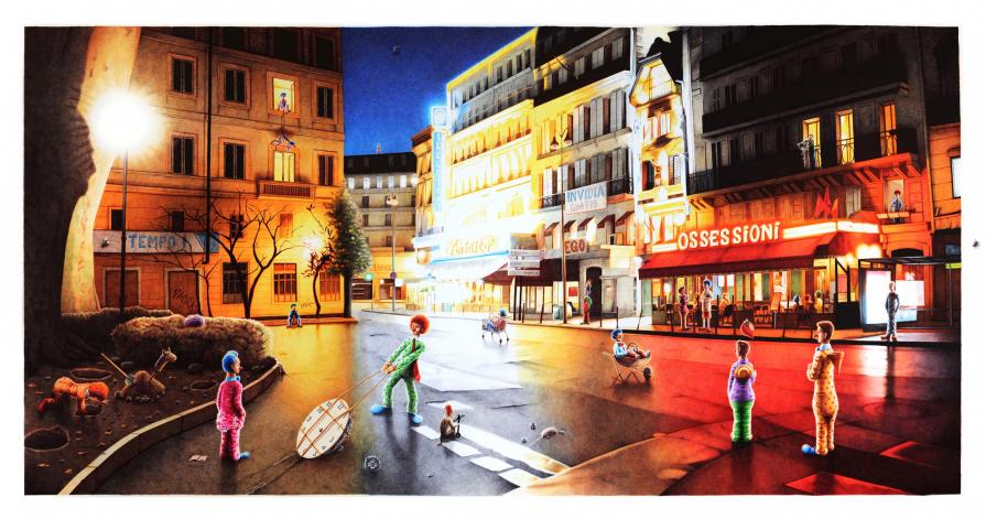 La follia- penne a sfera su catra