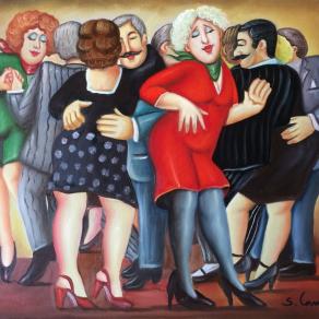 Salvo Lombardo - Io ballo da sola - olio su tela - 80 x 60