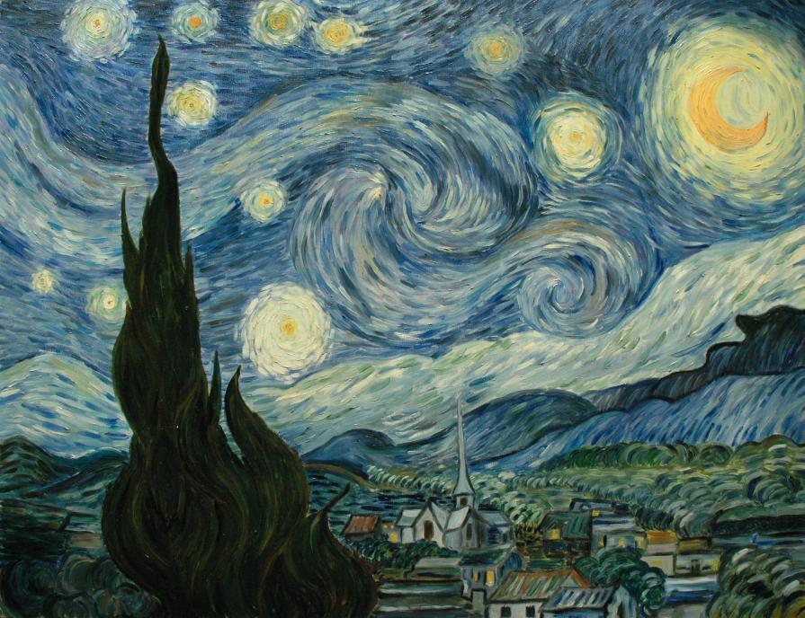 Starry night. Notte stellata. Tributo Van Gogh