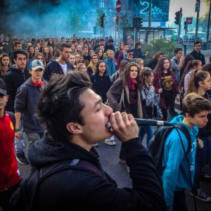Corteo studentesco contro la Riforma costituzionale e la Buona scuola