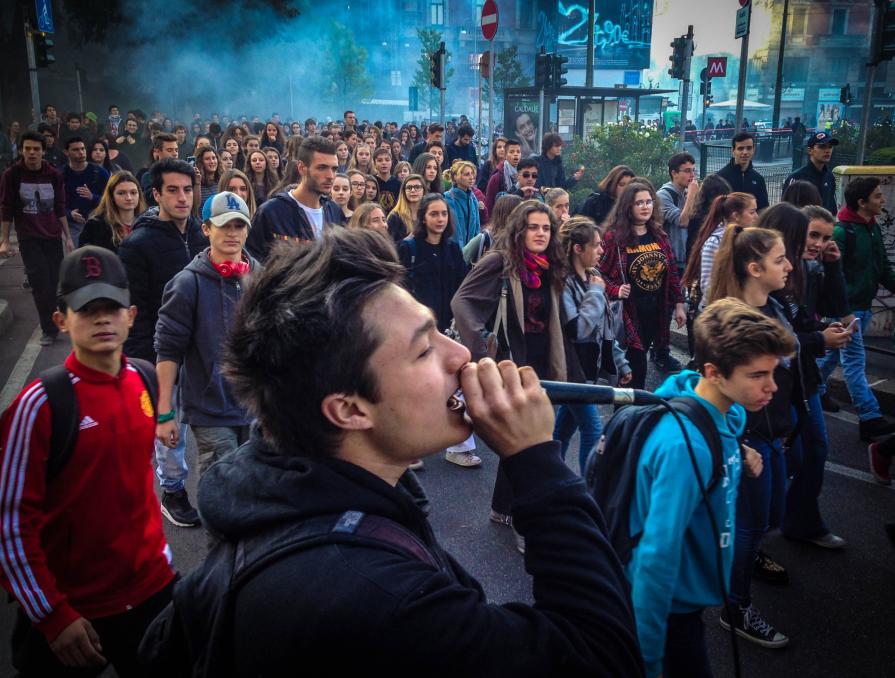 Corteo studentesco contro la Riforma costituzionale e la Buona scuola