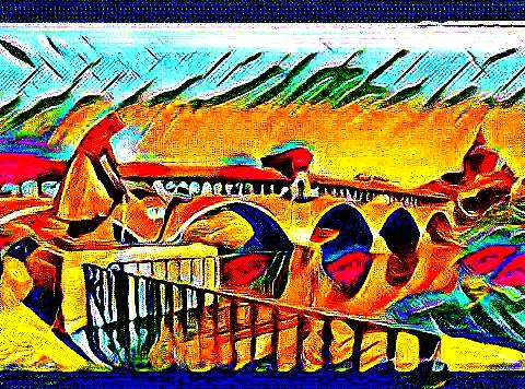 Come una visione nella nebbia...il Ponte Coperto appare come un'icona di Pavia ...