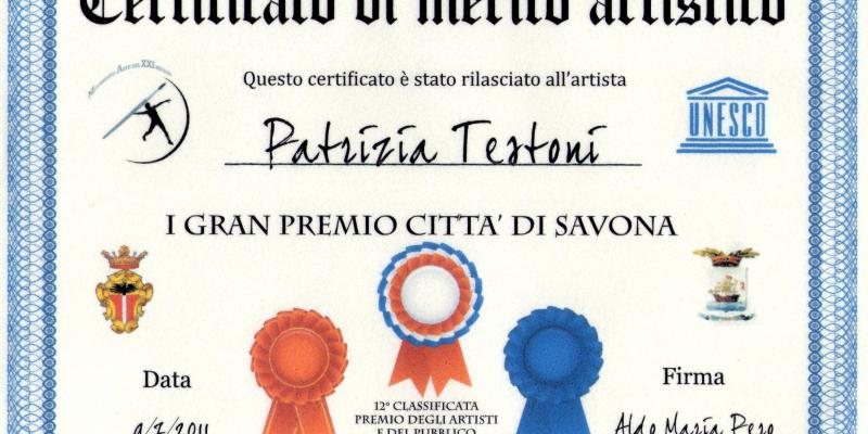 CERTIFICATO DI MERITO ARTISTICO PROF. ALDO PERO CERTIFICATO DI MERITO ARTISTICO PROF. ALDO PERO