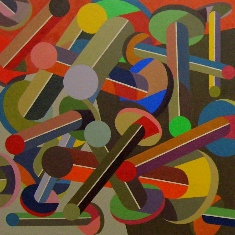 Dialogo concitato   olio su tela    100x100        2006