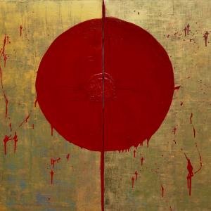 Red seal on golden field