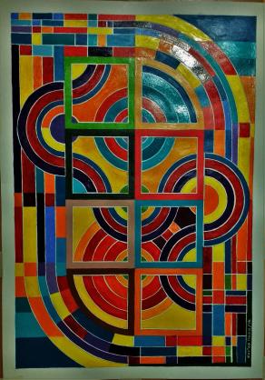 COMPOSITION NR 038 – "Square & Circle 024" – By EURICO HAAN – 2016