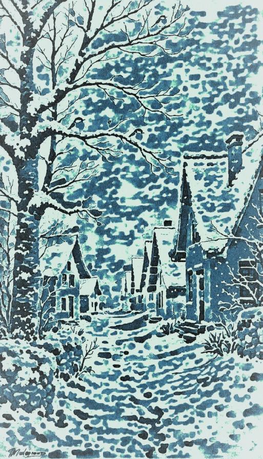 Sotto un cielo tempestoso di cobalto...il villaggio si addormenta 