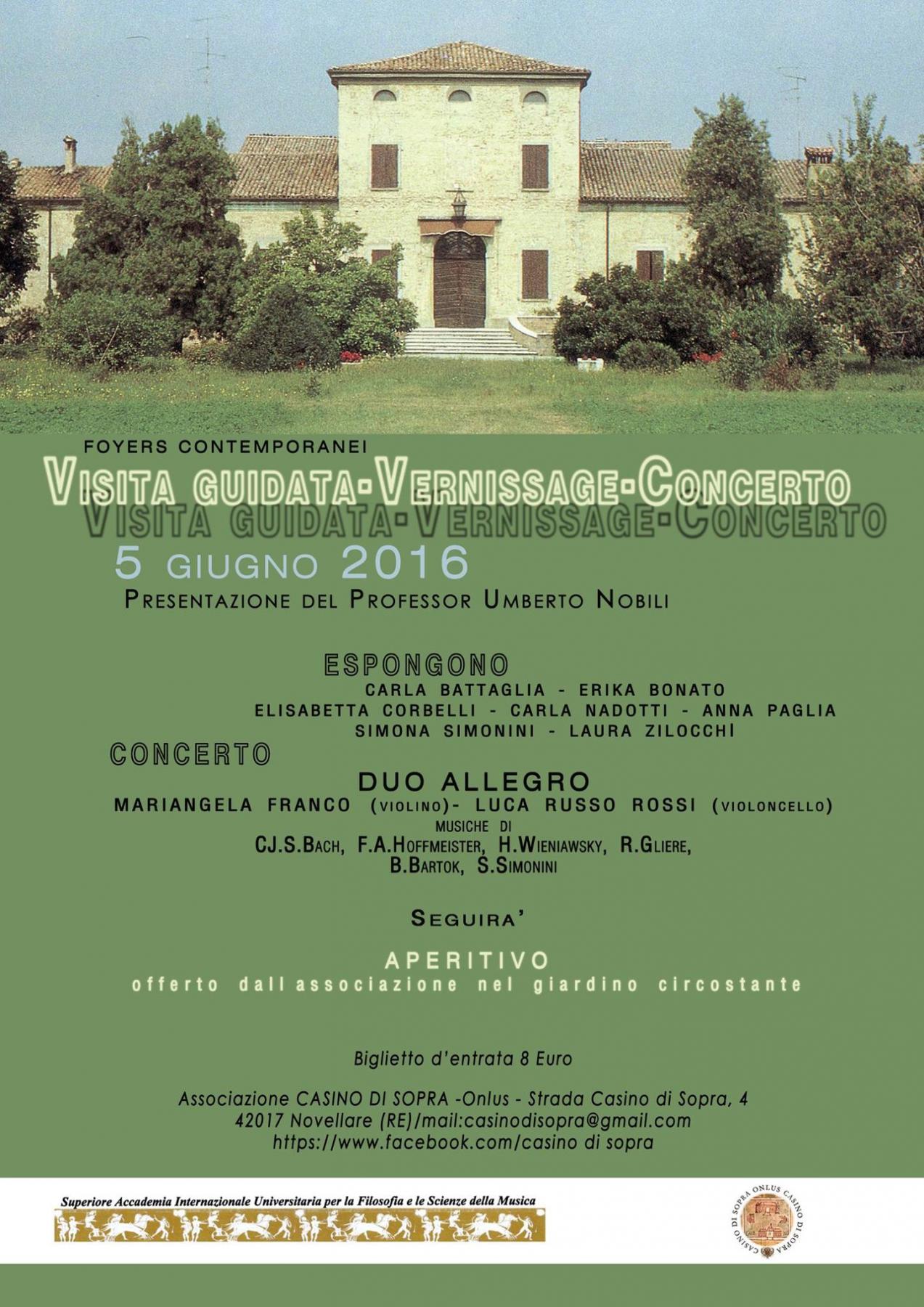 VISISTA GUIDATA,VERNISSAGE,CONCERTO