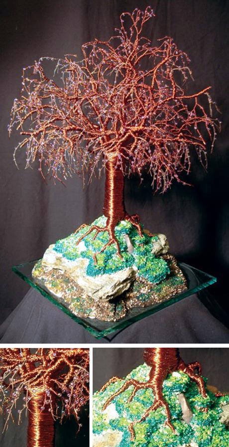 Mystical Island, beaded tree sculpture Mystical Island, beaded tree sculpture
