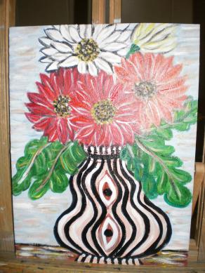 Particolare vaso con gerbere