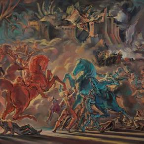 Battaglia di Colori Caldi e Freddi - olio su tela - 1989