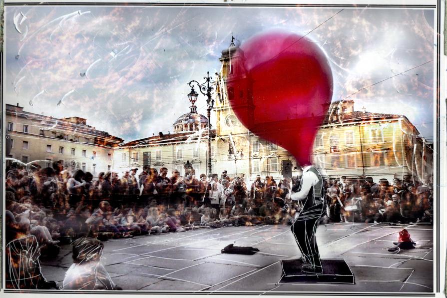 spazio forme e colore,uomo palla